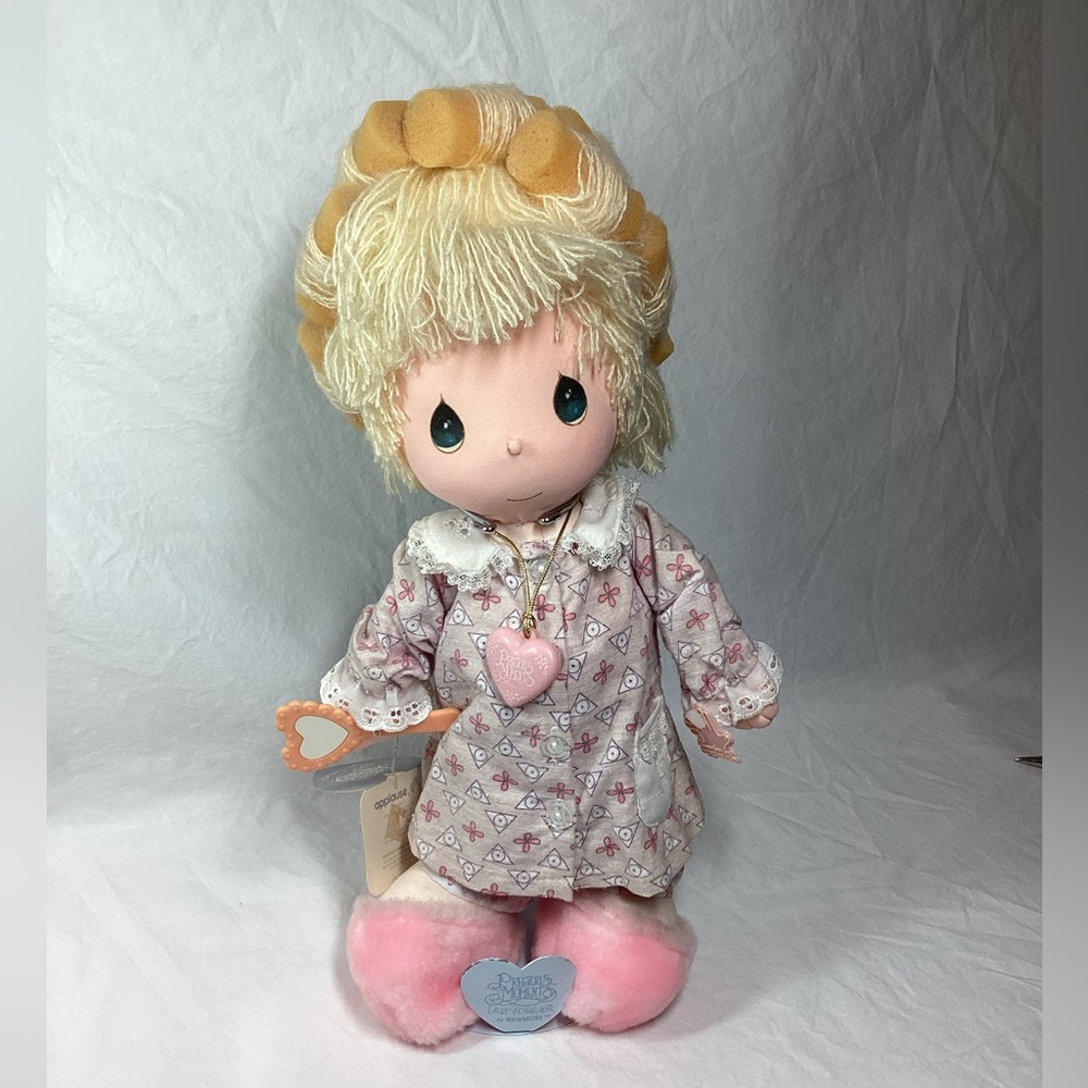Sylvie Precious Moments Plush 16” Doll #4584 Applause Locket Tags Slippers STAND